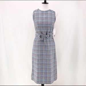 TRADEMARK Plaid Belted Midi Dress